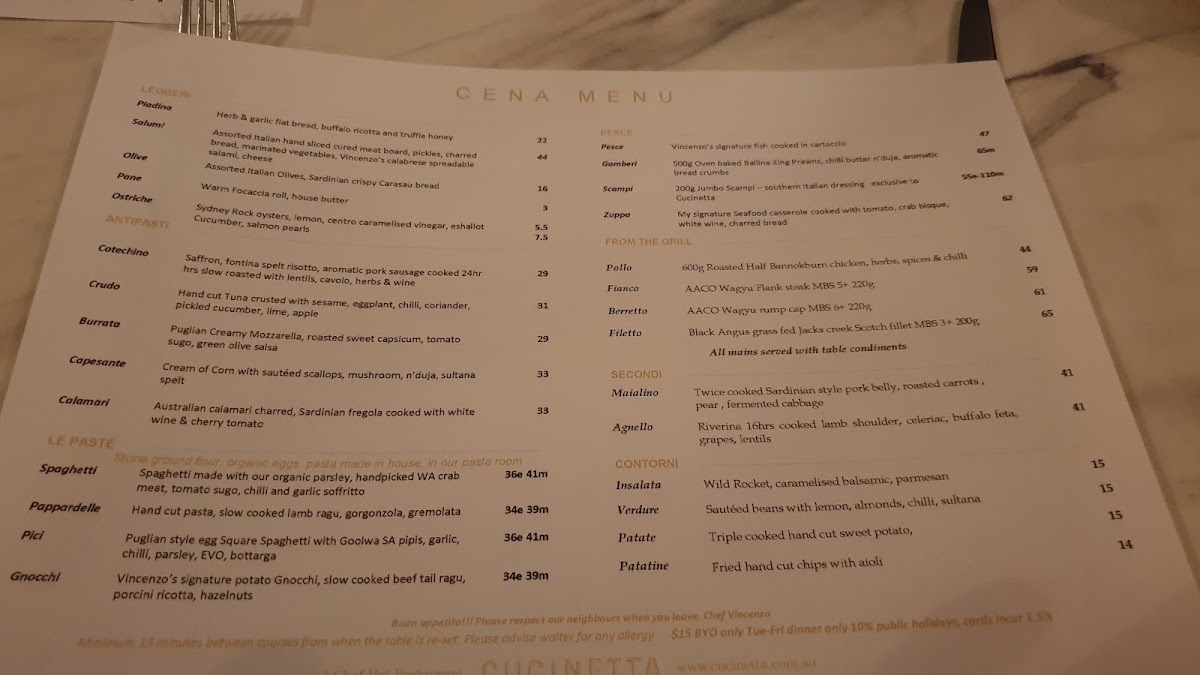 Menu Cucinetta Sydney-8